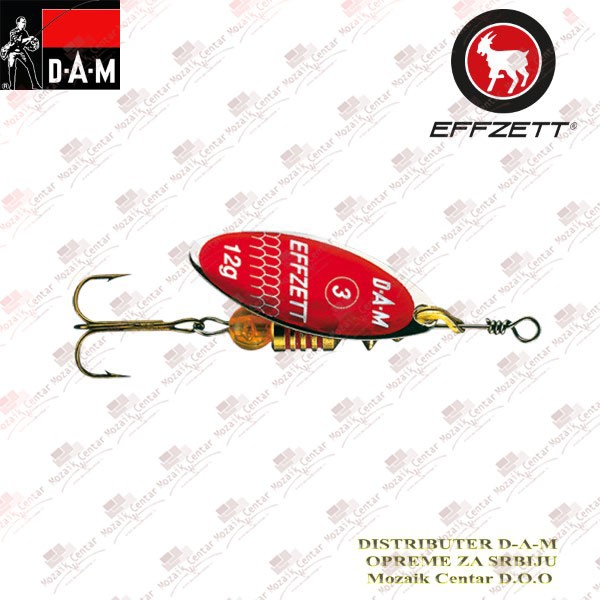 Varalica dam effzett leptir predator red glitter 12g